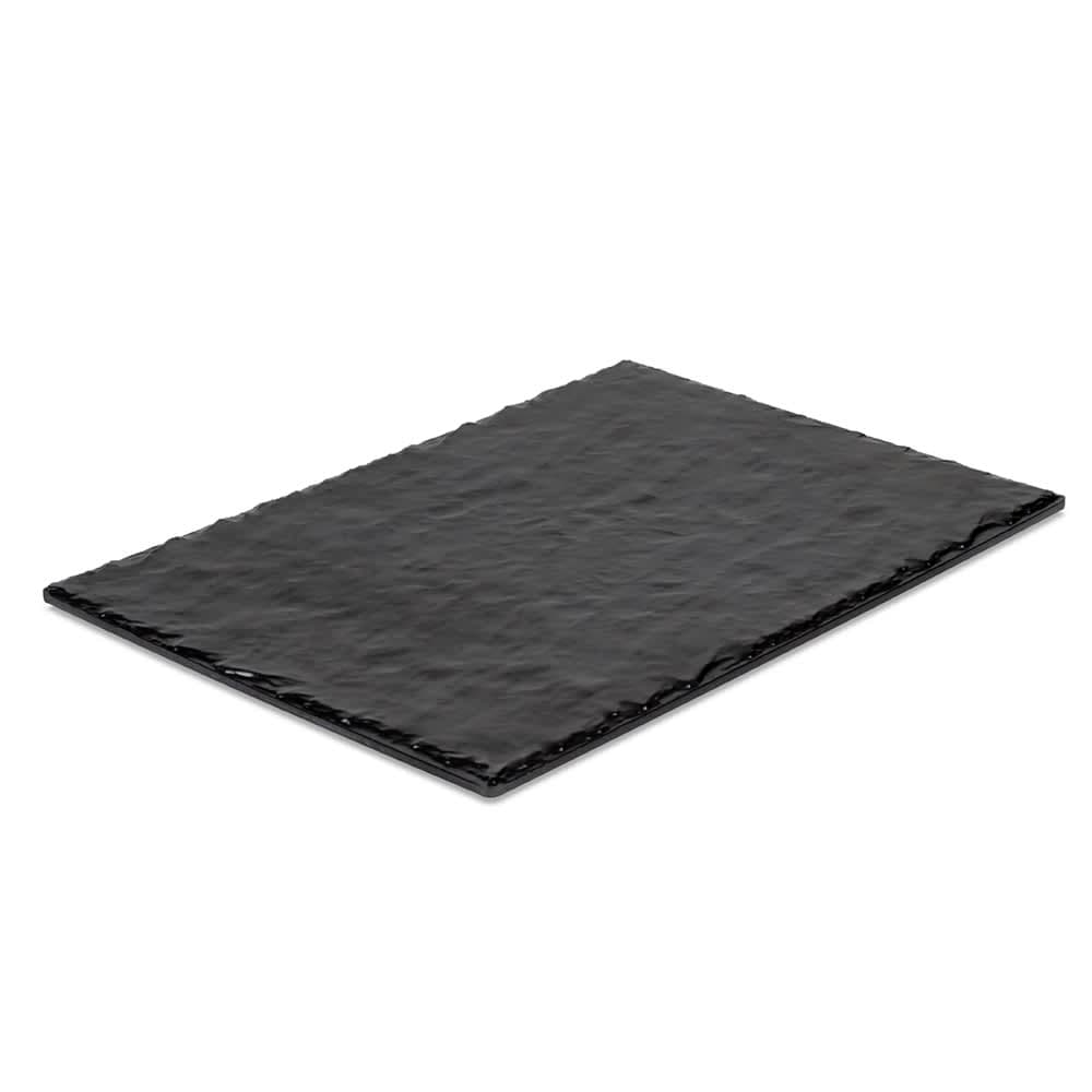 Cal-Mil 1522-1014-65M Rectangular Serving Board - 14" x 10", Melamine, Black Faux Slate