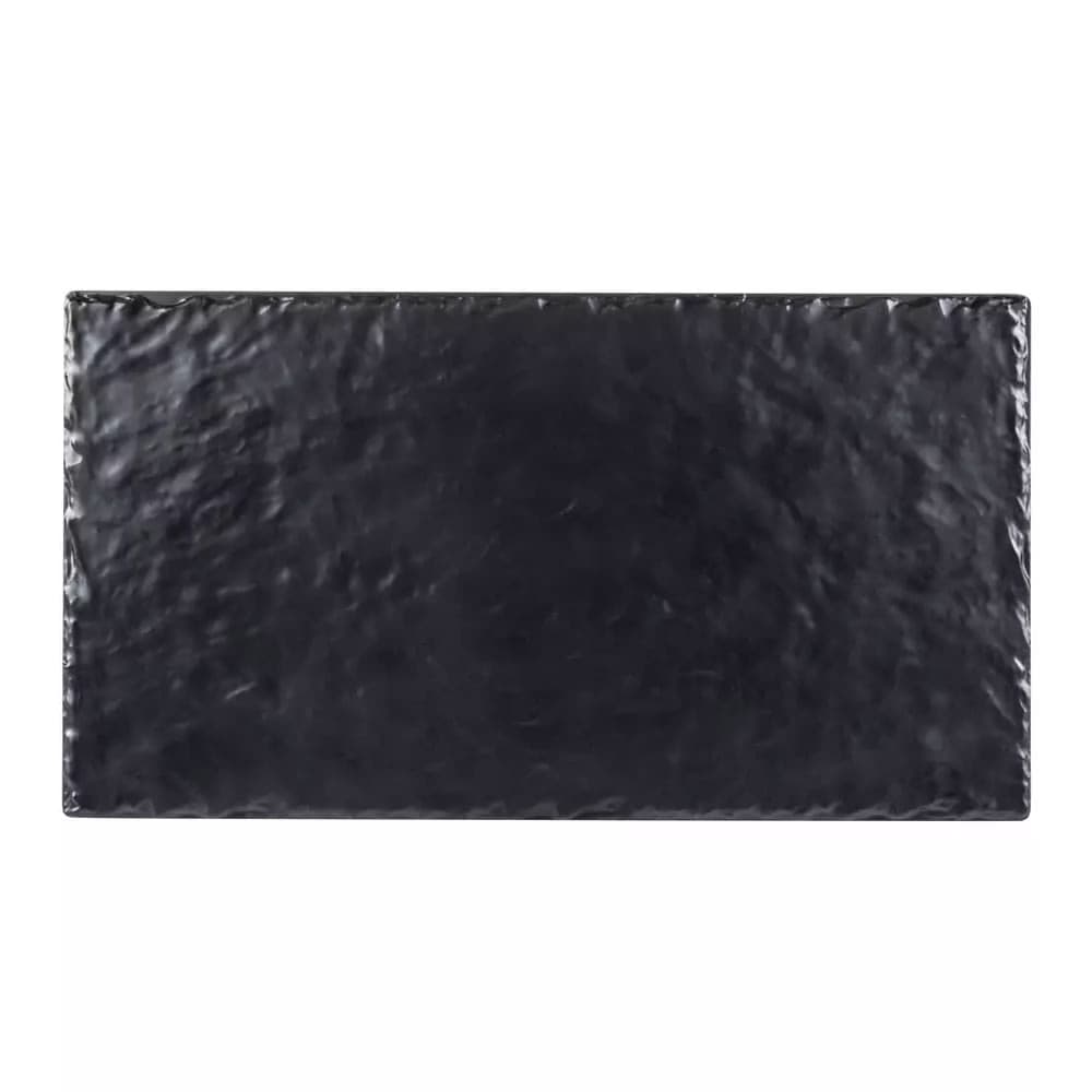 Cal-Mil 1522-712-65M Rectangular Serving Board - 12" x 6 3/4", Melamine, Black Faux Slate