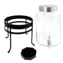 Cal-Mil 1580-2-13 SoHo 2 Gallon Round Glass Beverage Dispenser - Black Metal Base thumbnail 2