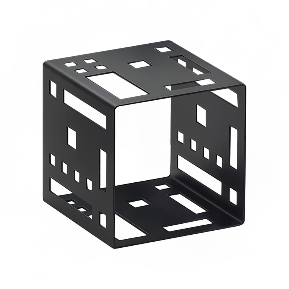 Cal-Mil 1607-9-13 9" Square Riser Cube - Metal, Black
