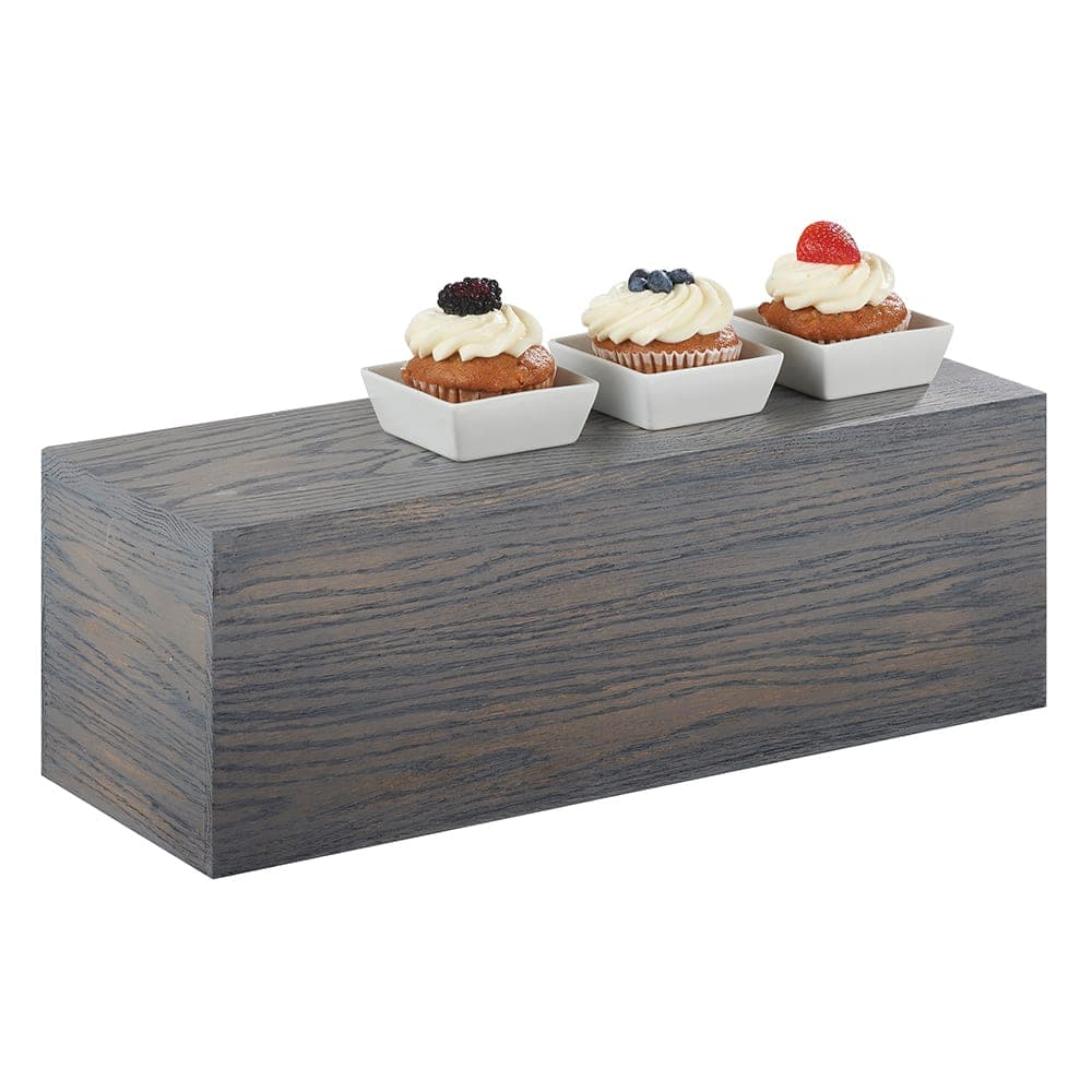 Cal-Mil 166-7-83 Rectangular Display Riser - 20"L x 7"W x 7"H, Oak Wood, Gray