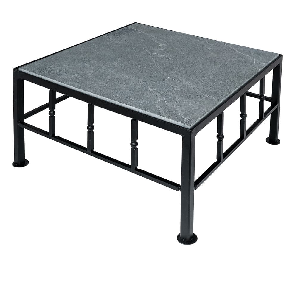Cal-Mil 1711-7-65 12" Square Buffet Riser w/ Slate Top - 7"H, Metal, Black