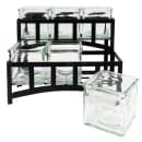 Cal-Mil 172313 Rectangular 6 Compartment Condiment Jar Display - Clear/Black thumbnail 2