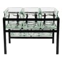 Cal-Mil 172313 Rectangular 6 Compartment Condiment Jar Display - Clear/Black thumbnail 4
