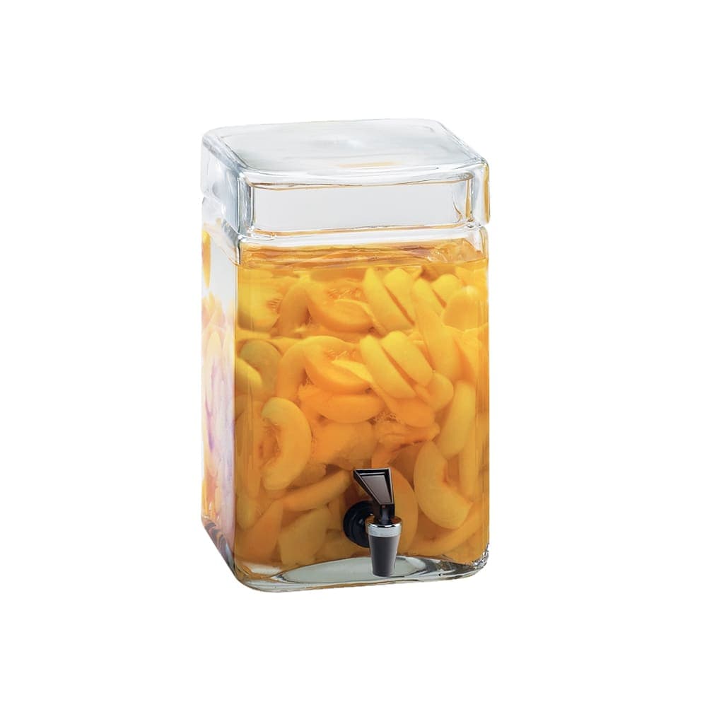 Cal-Mil 1733-2 2 Gallon Square Glass Beverage Dispenser - Clear