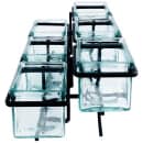 Cal-Mil 1809-13 Rectangular 6 Compartment Condiment Jar Display - Clear/Black thumbnail 4