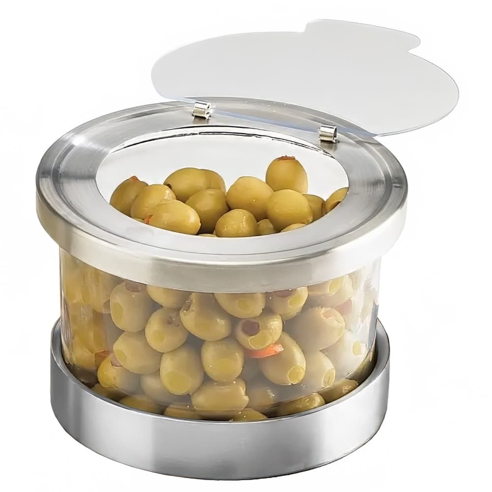 Cal-Mil 1851-4HL Round 16 oz Condiment Jar - Silver