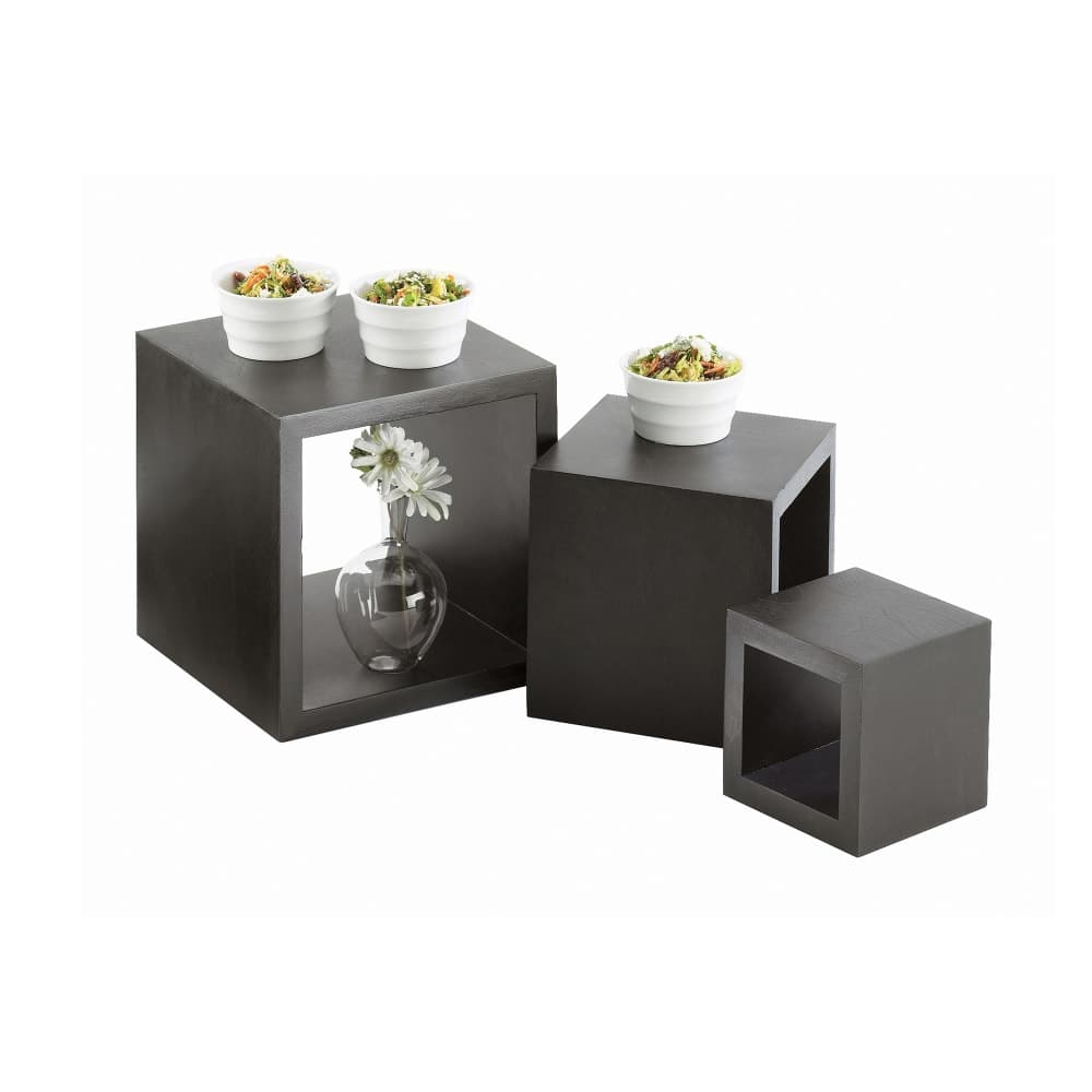 Cal-Mil 1915-96 3 Piece Cube Display Riser Set - 9", 7", & 5", Midnight Bamboo