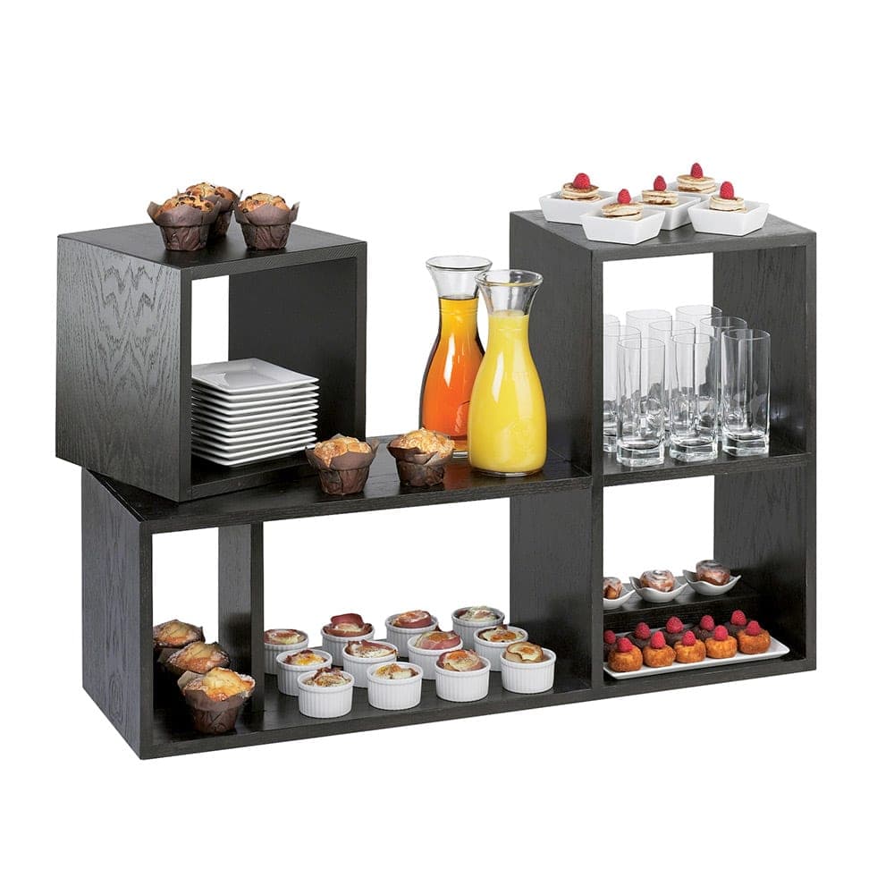 Cal-Mil 1933-96 Display Riser Unit w/ Removable Small Shelf - 38"W x 12"D x 24"H, Midnight Bamboo