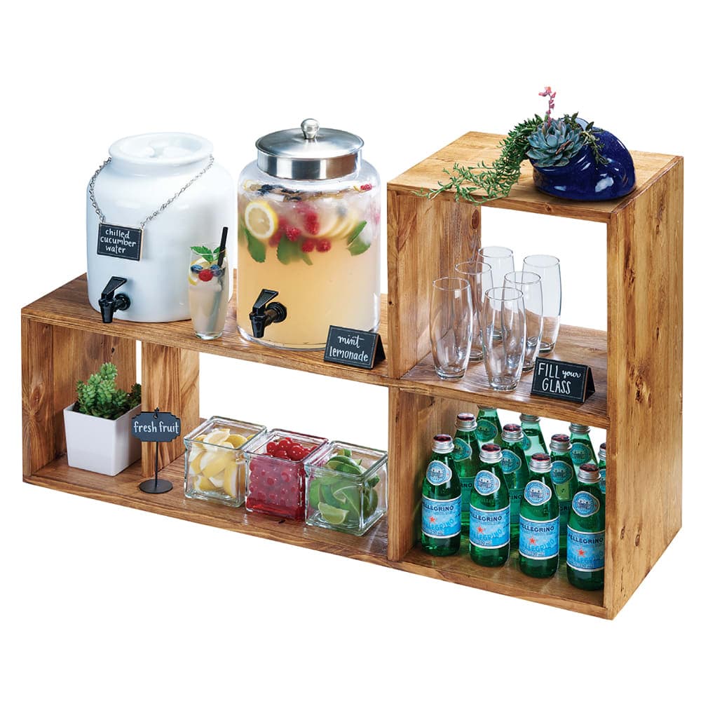 Cal-Mil 1933-99 Rectangular Buffet Riser - 38"W x 12"D x 24"H, Reclaimed Wood