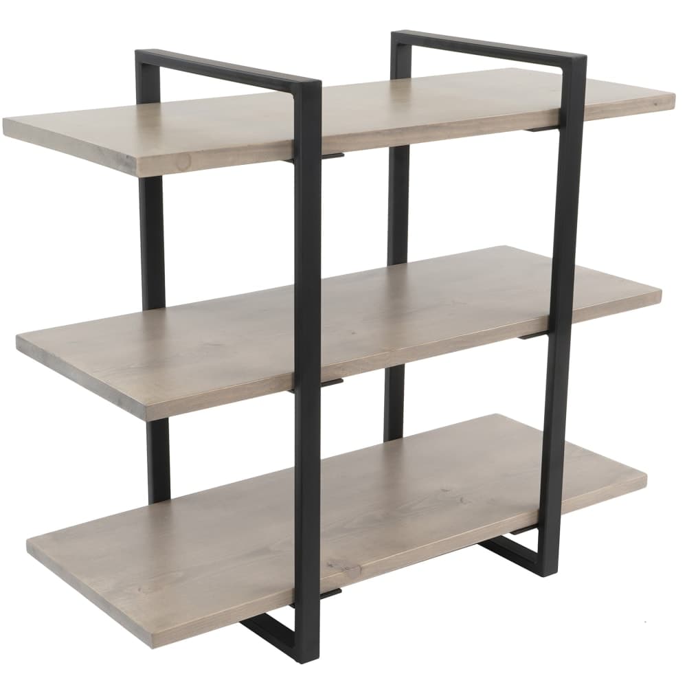 Cal-Mil 1940-110 3 Level Tiered Merchandiser - 28" x 12" x 24", Gray Washed Pine Wood/Black Metal Frame