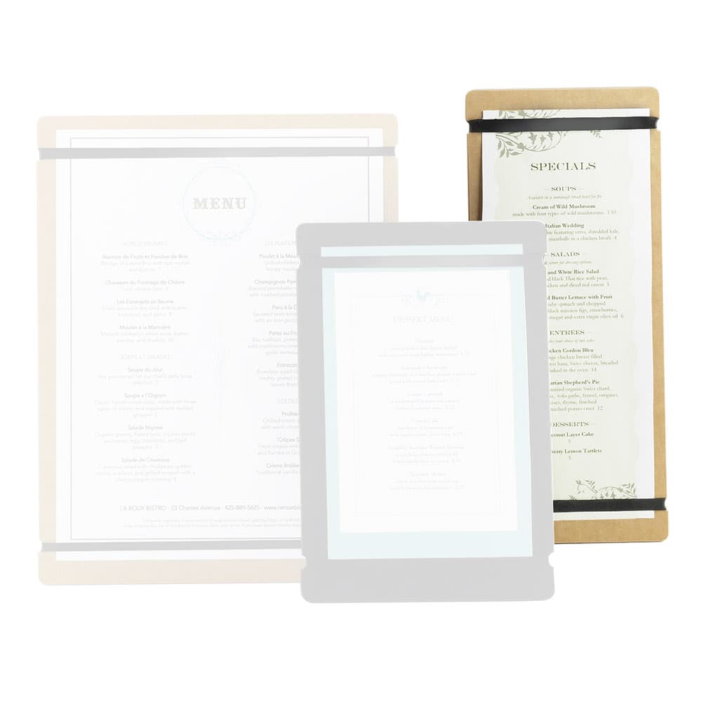 Cal-Mil 2034-411-13 Menu Board w/Flex Bands - 4" x 11", Black