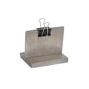 Cal-Mil 2036-32-110 Tabletop Clipboard Menu Card Holder - 4" x 2" x 3/4", Pine Wood, Gray Wash thumbnail 2