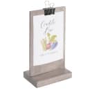 Cal-Mil 2036-46-110 Tabletop Clipboard Menu Card Holder - 4 1/2" x 2 1/2" x 8 1/2", Pine Wood, Gray Wash thumbnail 2
