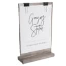 Cal-Mil 2036-811-110 Tabletop Clipboard Menu Card Holder - 9 1/4" x 2 1/2" x 13 1/2", Pine Wood, Gray Wash thumbnail 2