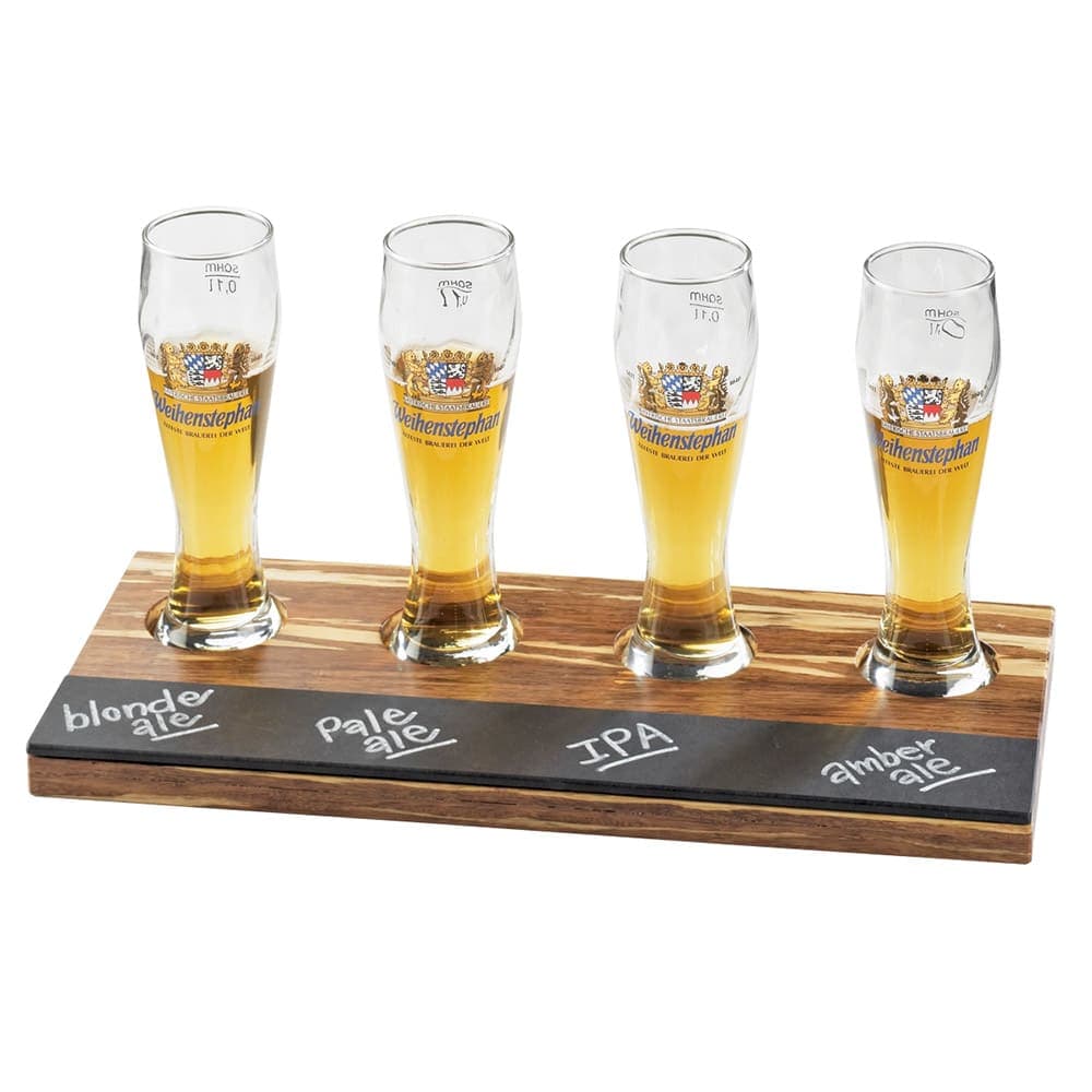Cal-Mil 2064 Rectangular Write-On Tray Beer Flight - Crushed Bamboo