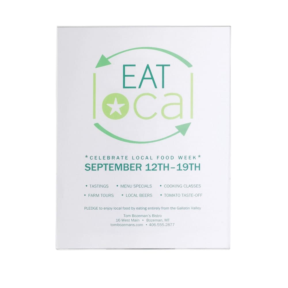 Cal-Mil 214 Wall Mount Menu Card Holder 0 8 1/2" x 11", Acrylic, Clear