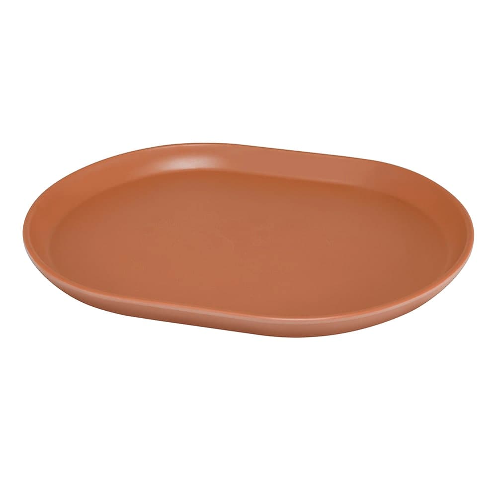 Cal-Mil 22018-109 14" x 11 1/4" Oval Hudson Platter - Melamine, Terra Cotta