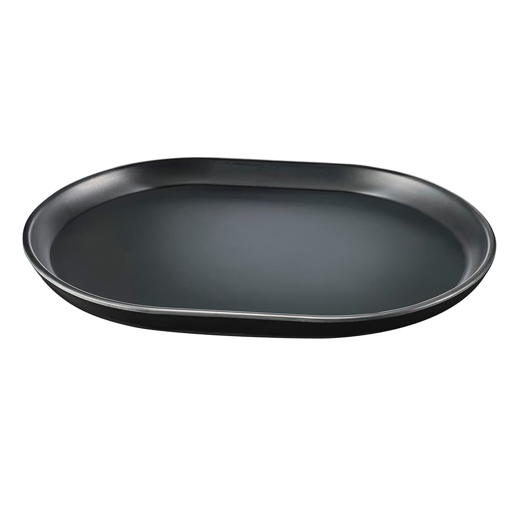 Cal-Mil 22018-13 14" x 11 1/4" Oval Hudson Platter - Melamine, Black