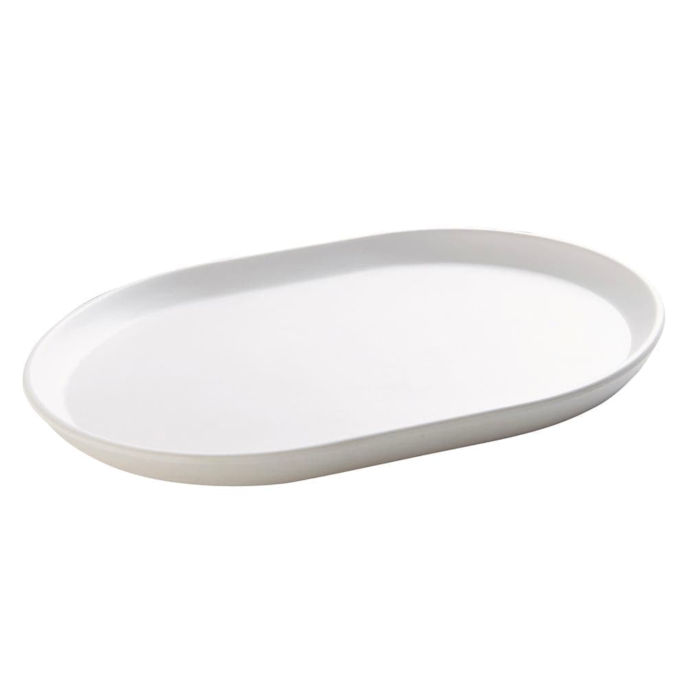 Cal-Mil 22018-15 14" x 11 1/4" Oval Hudson Platter - Melamine, White