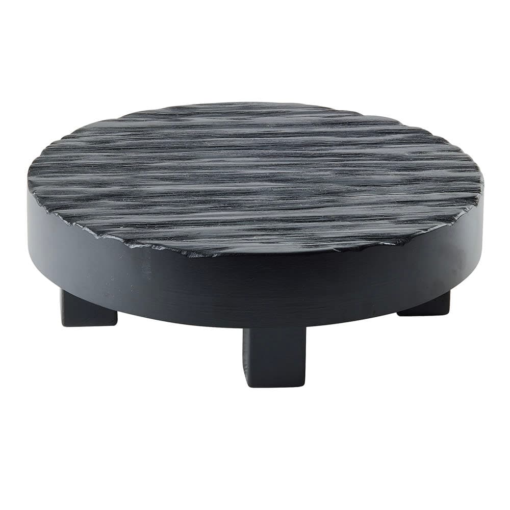 Cal-Mil 22022-13 12" Round Monterey Riser - 4"H, Wood, Black