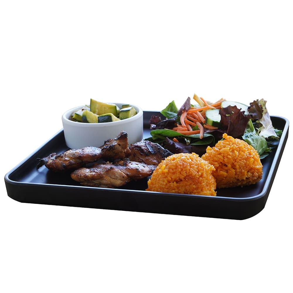 Cal-Mil 22025-11-13 11" Square Melamine Plate, Black