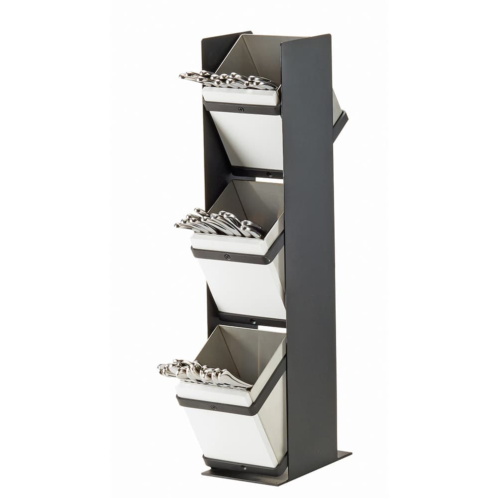 Cal-Mil 22048-13 3 Tier Flatware Holder - 7"W x 4 1/2"D x 21"H, Stainless Steel