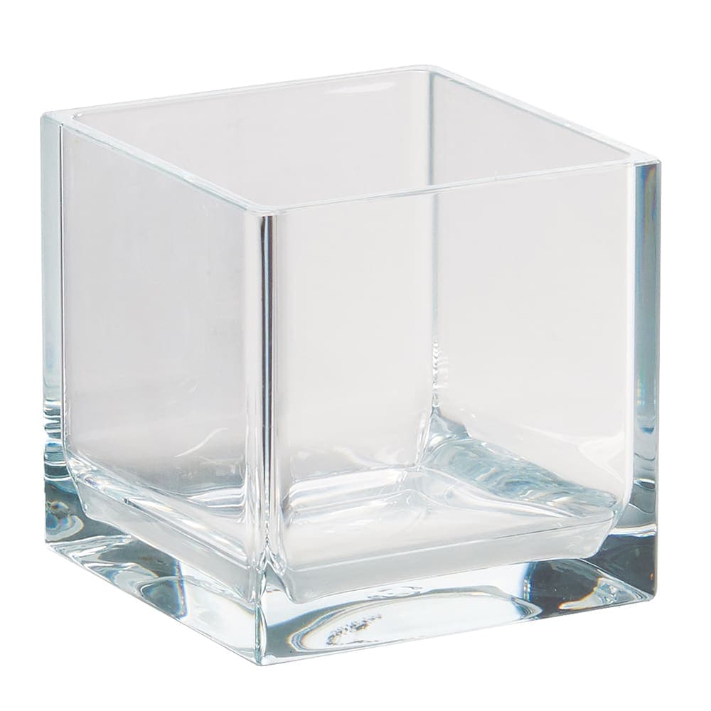 Cal-Mil 22055-4-12 Square 1 Compartment Condiment Jar - Clear