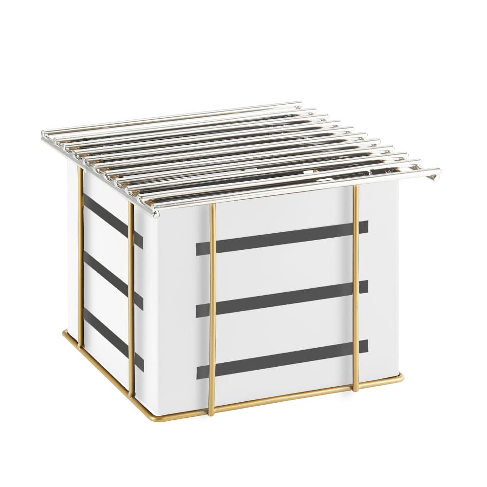 Cal-Mil 22084-15 10" Square Chafer Alternative - 7 1/2"H, Metal, White