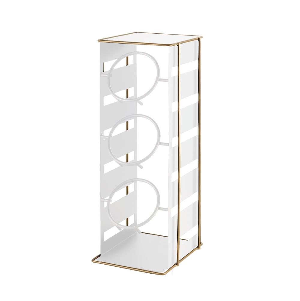 Cal-Mil 22086-15 3 Tier Cylinder Display - 7" x 7 1/4" x 18 1/2"H, Metal, White/Gold