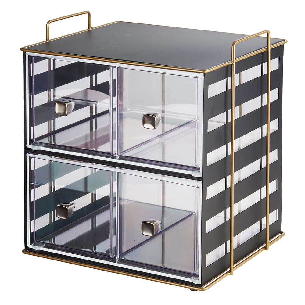Cal-Mil 22088-90 4 Drawer Bread Display Case - 13"W x 11 1/4"D x 13 1/4"H, Acrylic/Steel, Black
