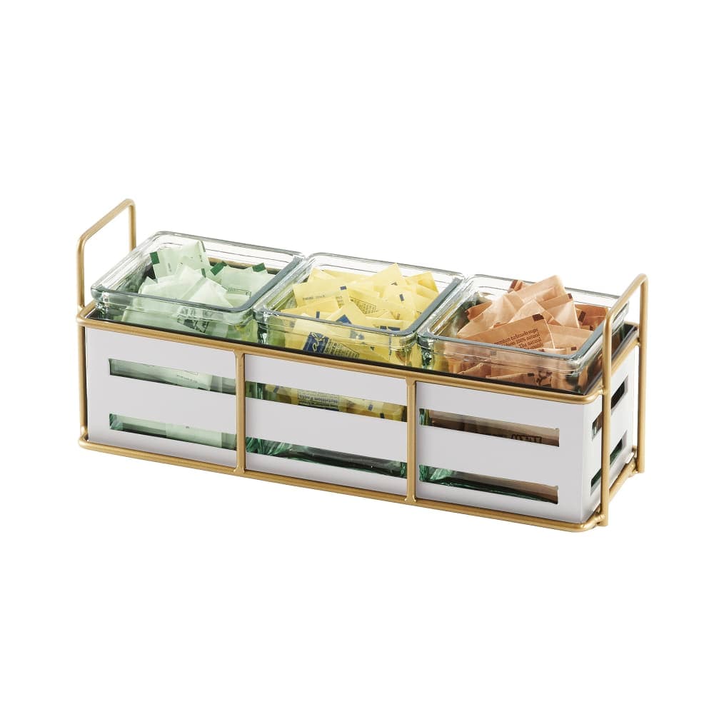 Cal-Mil 22091-15 Rectangular 3 Compartment Condiment Jar Display - Clear/White
