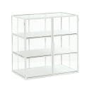 Cal-Mil 22116-15 3 Tier Pastry Display Case w/ Swing Doors - 26 1/2"W x 17"D x 26 3/4"H, Acrylic/Steel, White thumbnail 2