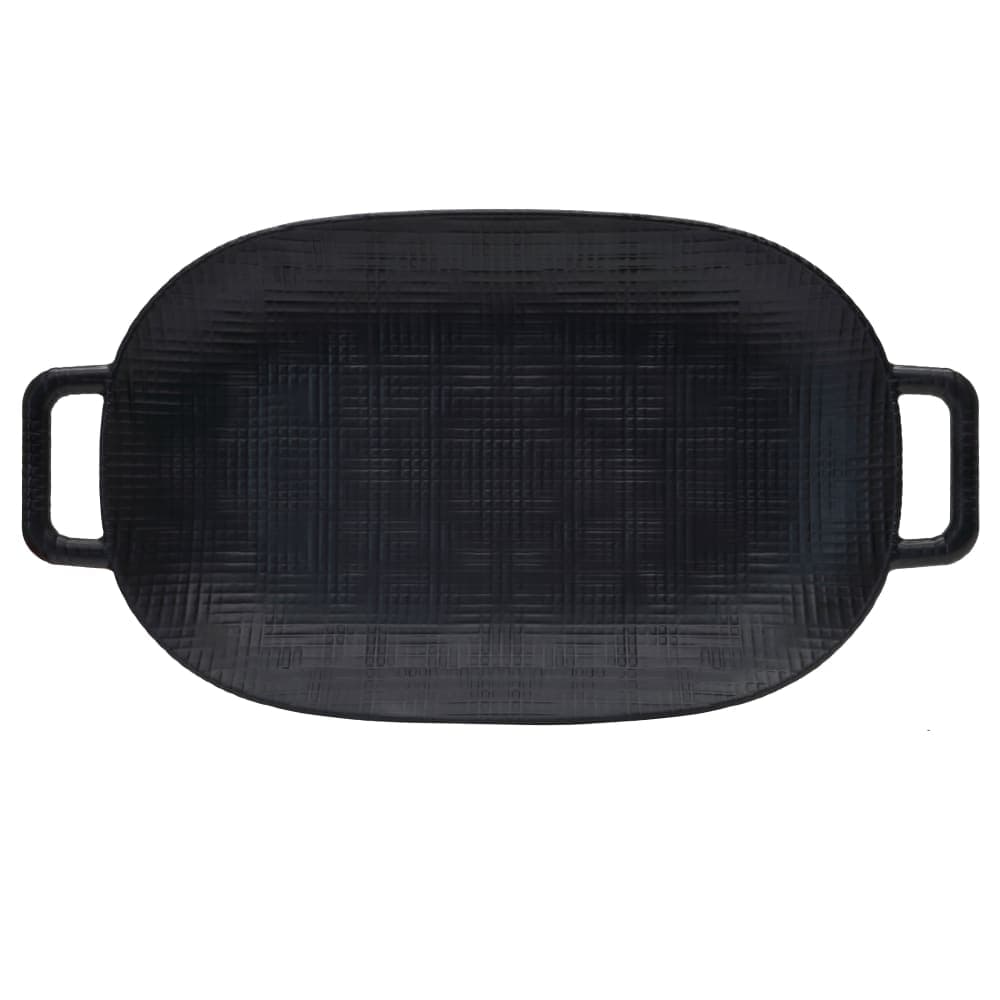 Cal-Mil 2216113 23" x 11 3/8" Oblong Serving Platter - Melamine, Black