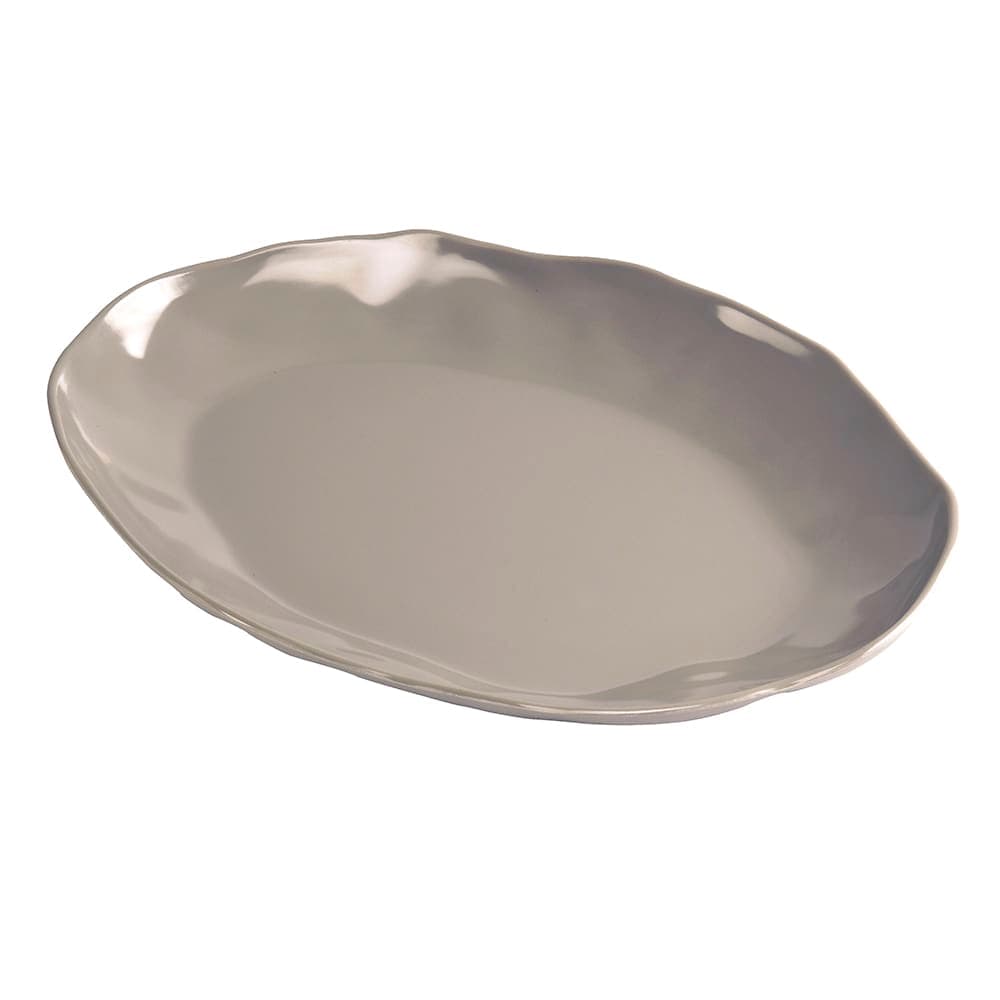 Cal-Mil 22306-912-102 12" x 9" Oval  Marin Platter - Melamine, Ash Gray