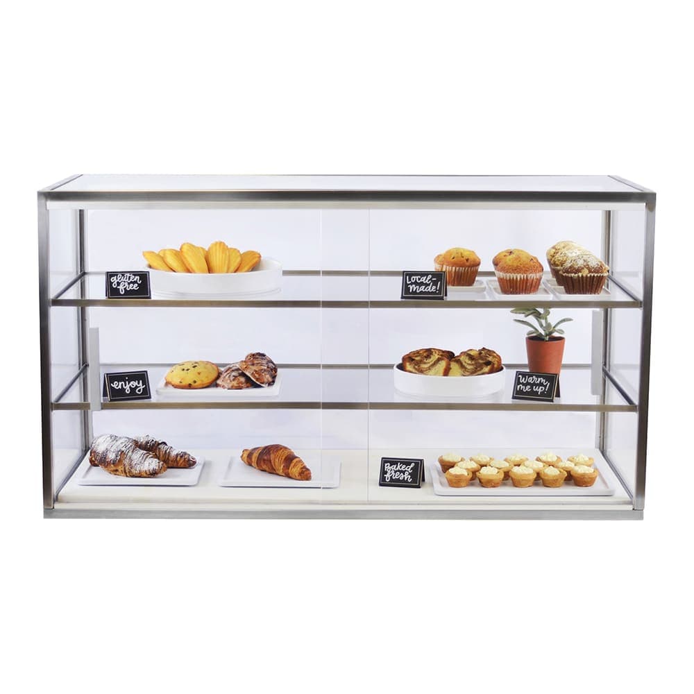 Cal-Mil 22323-55 3 Tier Pastry Display Case w/ Sliding Doors - Acrylic w/ Metal Frame