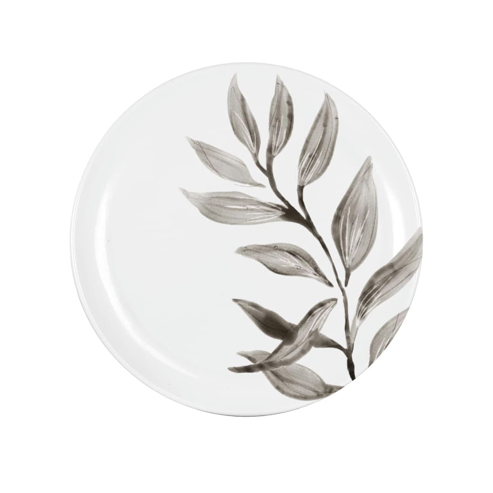 Cal-Mil 22351-7-118 7" Round Melamine Dinner Plate, White/Black