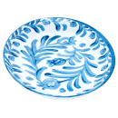 Cal-Mil 22352-11-104 10 3/4" x 7 3/4" Oval Platter - Melamine, White/Blue thumbnail 5