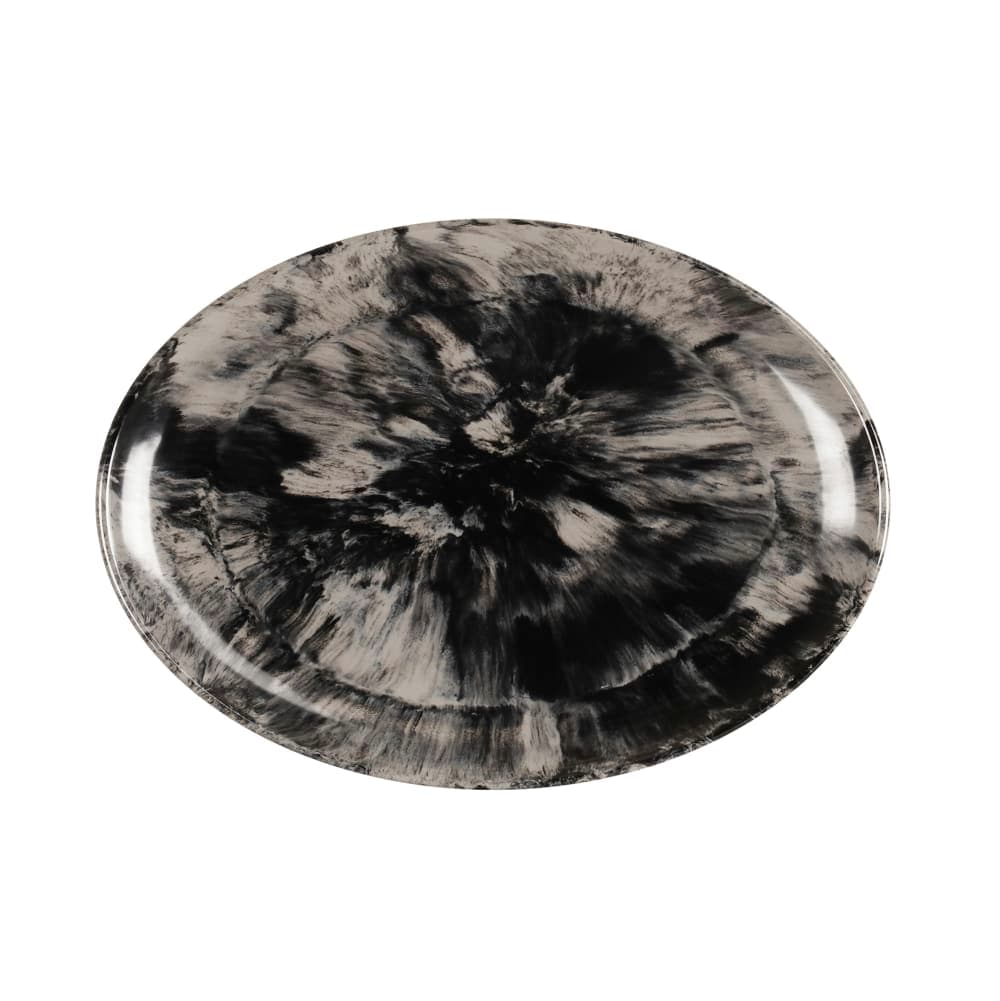 Cal-Mil 22352-11-120 10 3/4" x 7 3/4" Oval Pacifica Platter - Melamine, Black