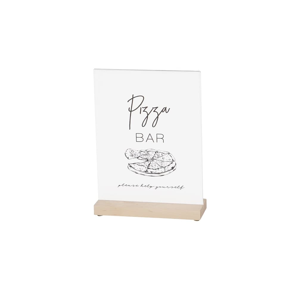 Cal-Mil 22361-811-71 Tabletop Sign w/ Acrylic Insert & Maple Wood Base - 8 1/2" x 11"