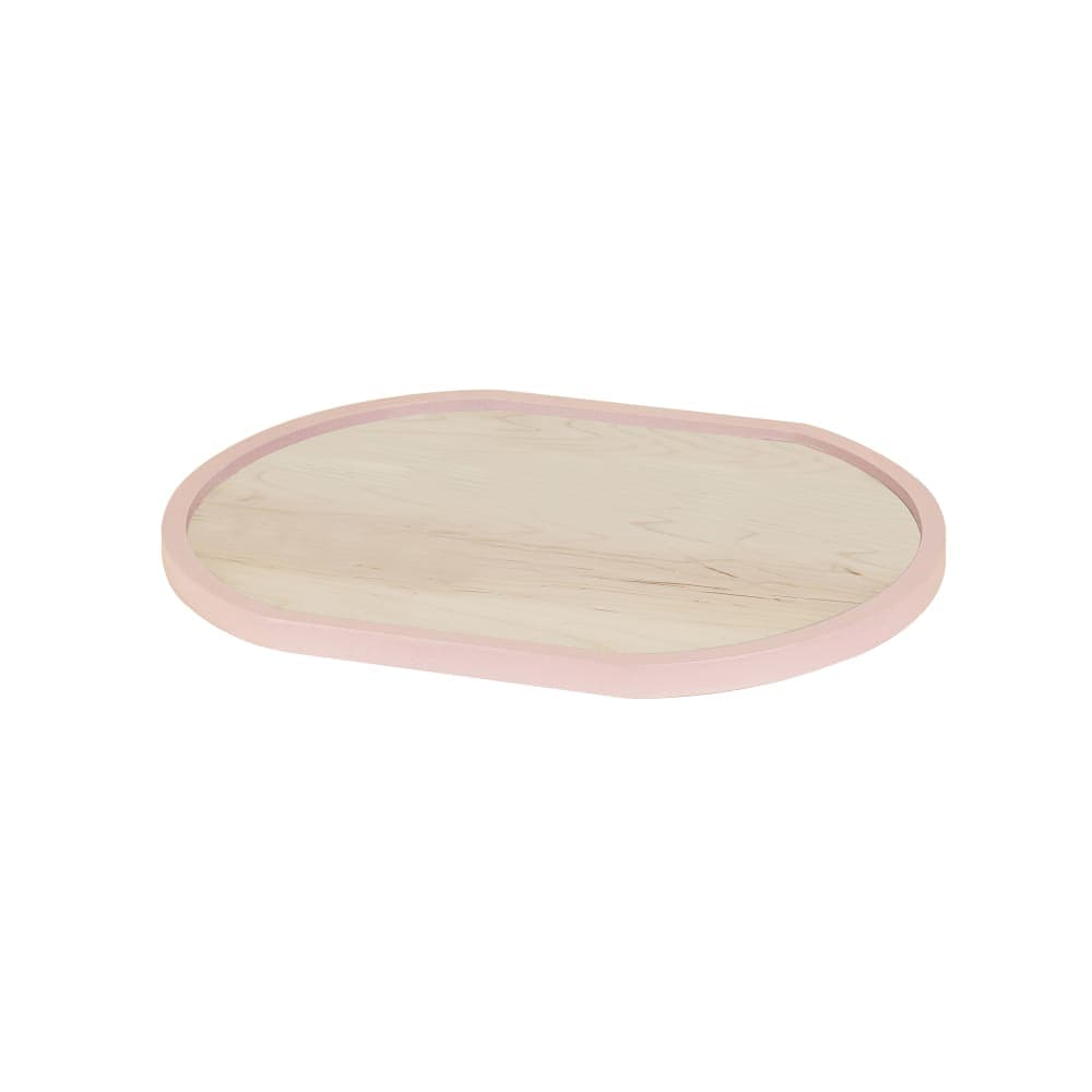Cal-Mil 22379-1622-108 Oval Serving Tray - 16" x 22", Blonde Maple w/ Blush Rim