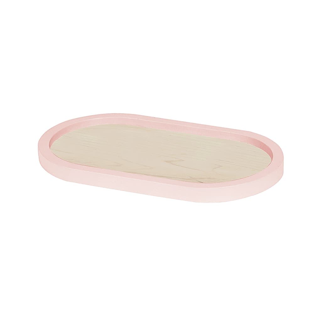 Cal-Mil 22379-712-108 Oval Serving Tray - 7" x 12", Blonde Maple w/ Blush Rim