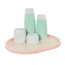 Cal-Mil 22379-712-108 Oval Serving Tray - 7" x 12", Blonde Maple w/ Blush Rim thumbnail 2