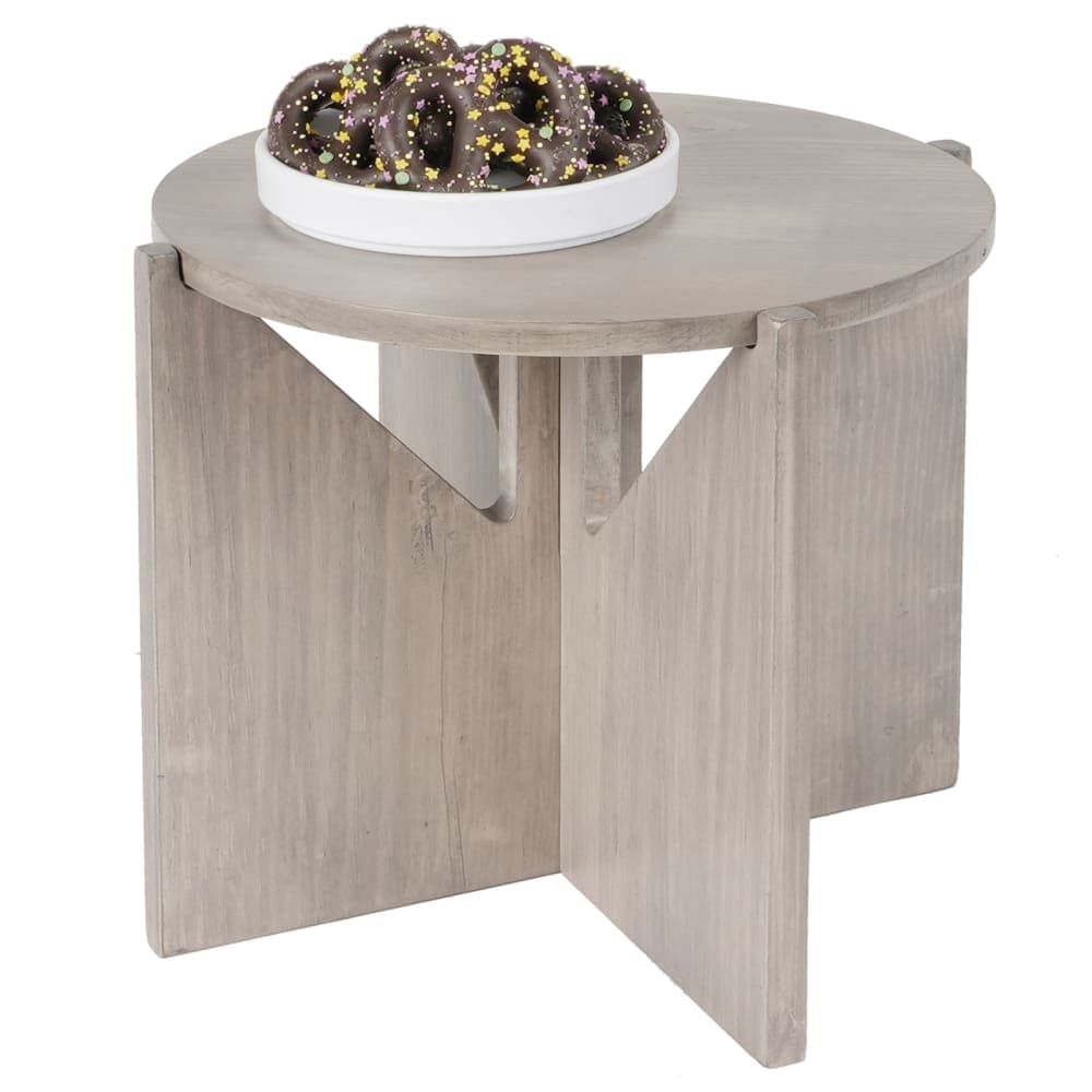 Cal-Mil 22408-11-110 12" Round Display Riser - 11"H, Pine Wood, Gray Wash
