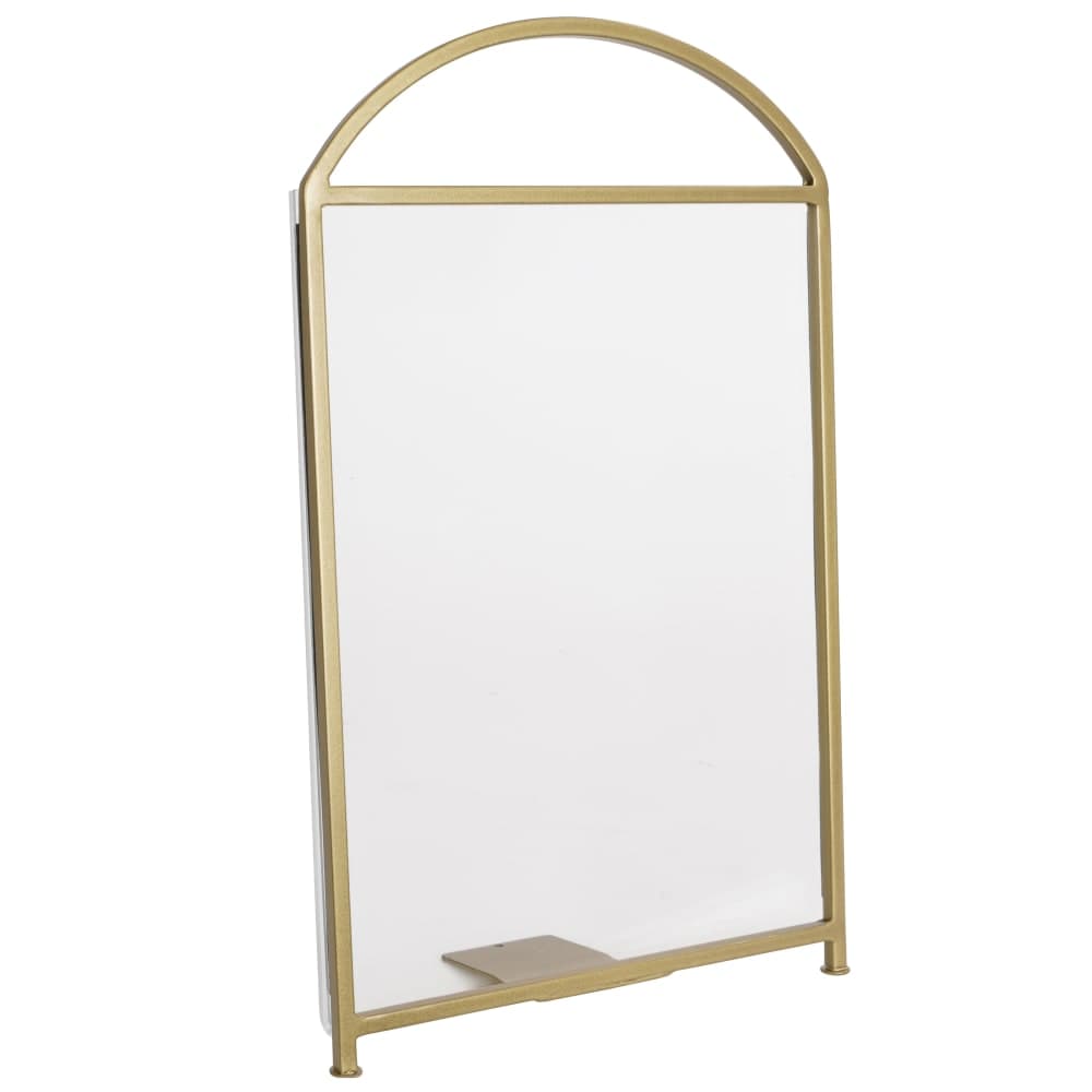 Cal-Mil 22409-811-90 Table Top Menu Card Holder - 8 1/2" x 11", Acrylic/Gold Iron Frame