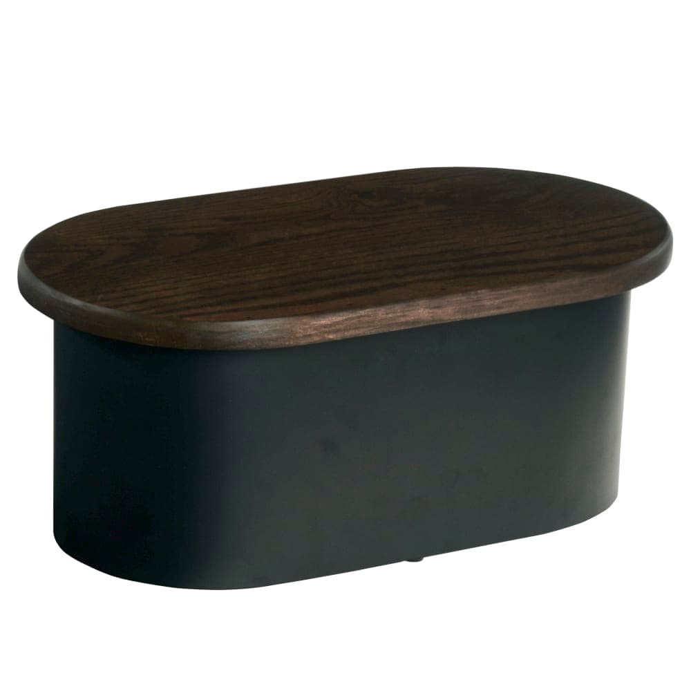 Cal-Mil 22411-7-112 Oval Display Riser - 18" x 10" x 7", Dark Stained Oak Wood/Black Metal