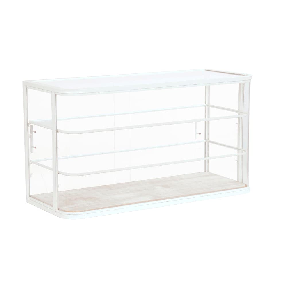 Cal-Mil 22416-113 3 Tier Pastry Display Case - 42" x 18 1/2" x 23"H, Pine Wood/ White Metal