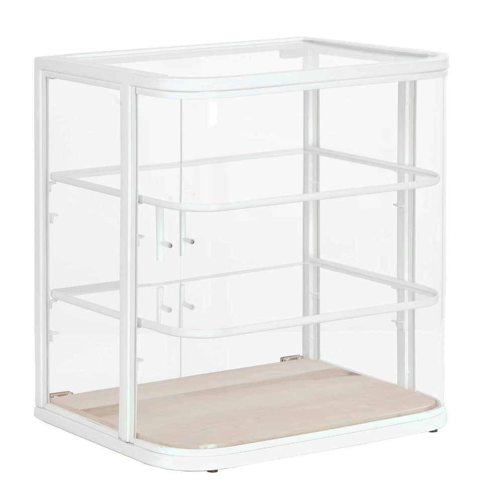 Cal-Mil 22417-71 3 Tier Pastry Display Case - 21" x 17" x 23 1/4"H, Pine Wood/ White Metal