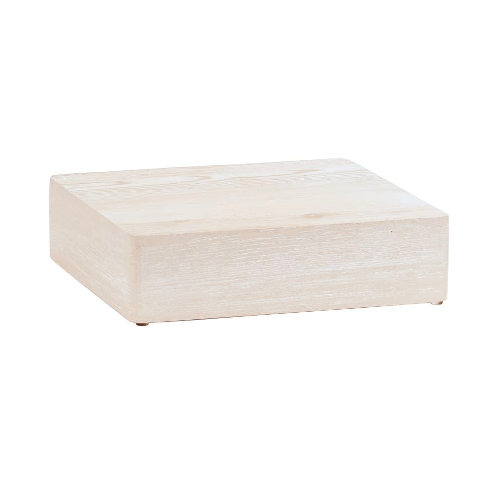 Cal-Mil 22420-3-113 12" Square Cube Riser - 3"H, Pine Wood, White-Washed