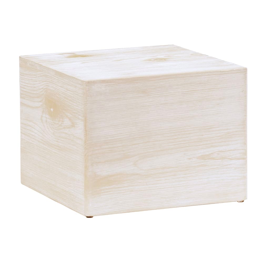 Cal-Mil 22420-9-113 12" Square Cube Riser - 9"H, Pine Wood, White-Washed